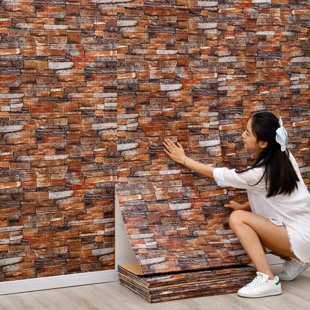 70cm*1m  3D Brick Pattern Wall - đánh giá và giá Pvc Panel Background